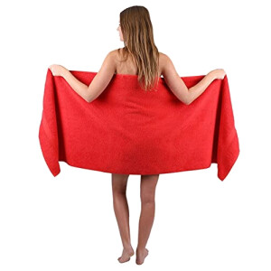 Serviette plage rouge coton 70x200 cm
