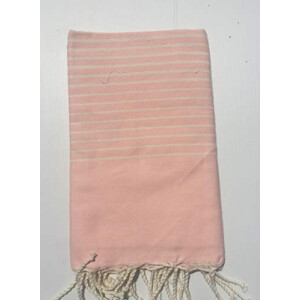 Serviette plage rose clair coton 100x200 cm