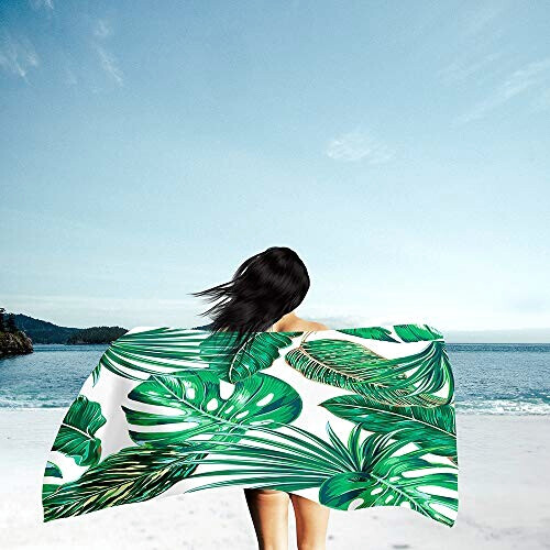 Serviette plage vert feuilles es 150x180 cm variant 0 