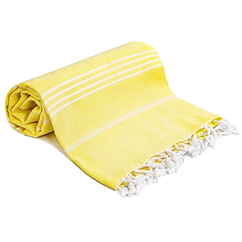 Serviette plage jaune 100x180 cm