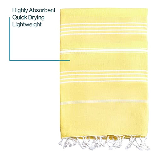 Serviette plage jaune 100x180 cm variant 2 