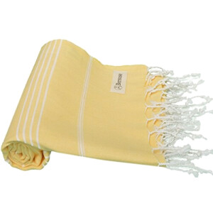Serviette plage jaune coton 95x175 cm