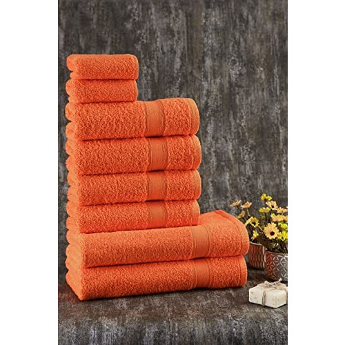 Serviette plage orange coton variant 1 