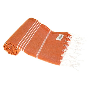 Serviette plage orange sombre coton 95x175 cm