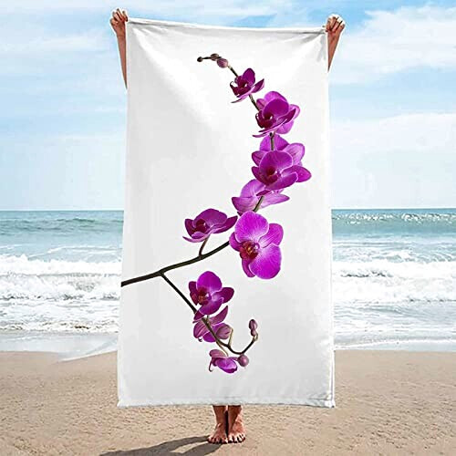 Serviette plage violet orchidée te coton 70x150 cm
