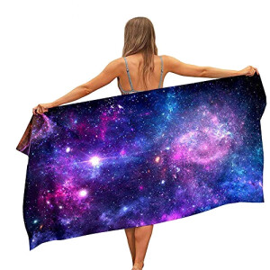Serviette plage violet galaxie te 150x180 cm