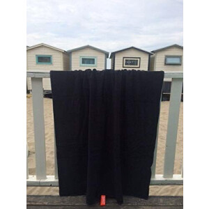 Serviette plage noir coton 100x200 cm