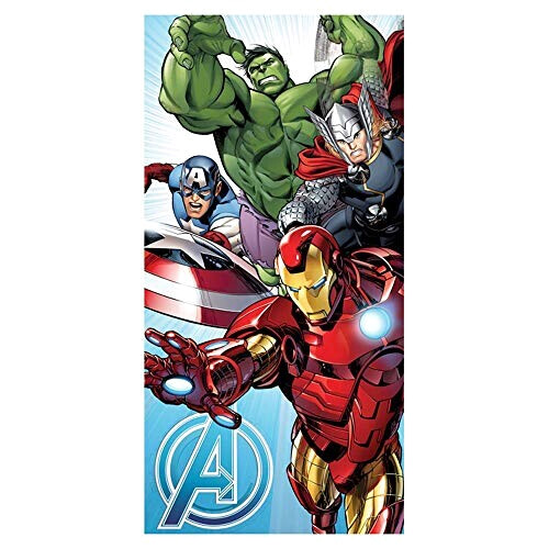 Serviette plage Hulk, Captain America, Iron man, Thor - Avengers - multicolore 70x140 cm